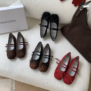 TT Đen Ballet Giày Đế Bằng Nữ Phù Hợp Với Váy Nơ Mary Jane Giày