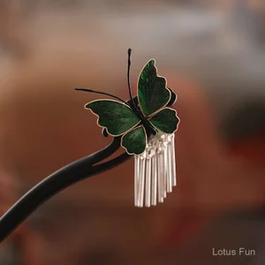 Kẹp Tóc và Phụ Kiện Đầu Phong Cách Trung Quốc từ Lụa Nhung, Tua Rua Handmade và Hoa Gỗ Đàn Hương