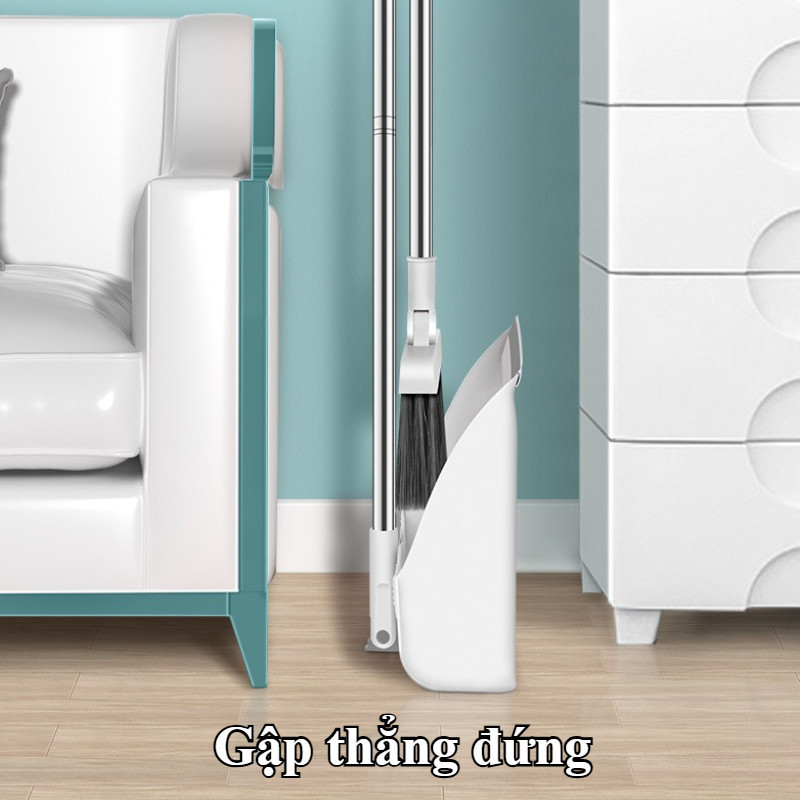 Bộ Chổi Quét Nhà Gấp Gọn 2 Trong 1 Cán Dài Xoay 180 Độ Chất Liệu ABS Đa Năng Tiện Lợi Cho Nhà Ở Văn Phòng
