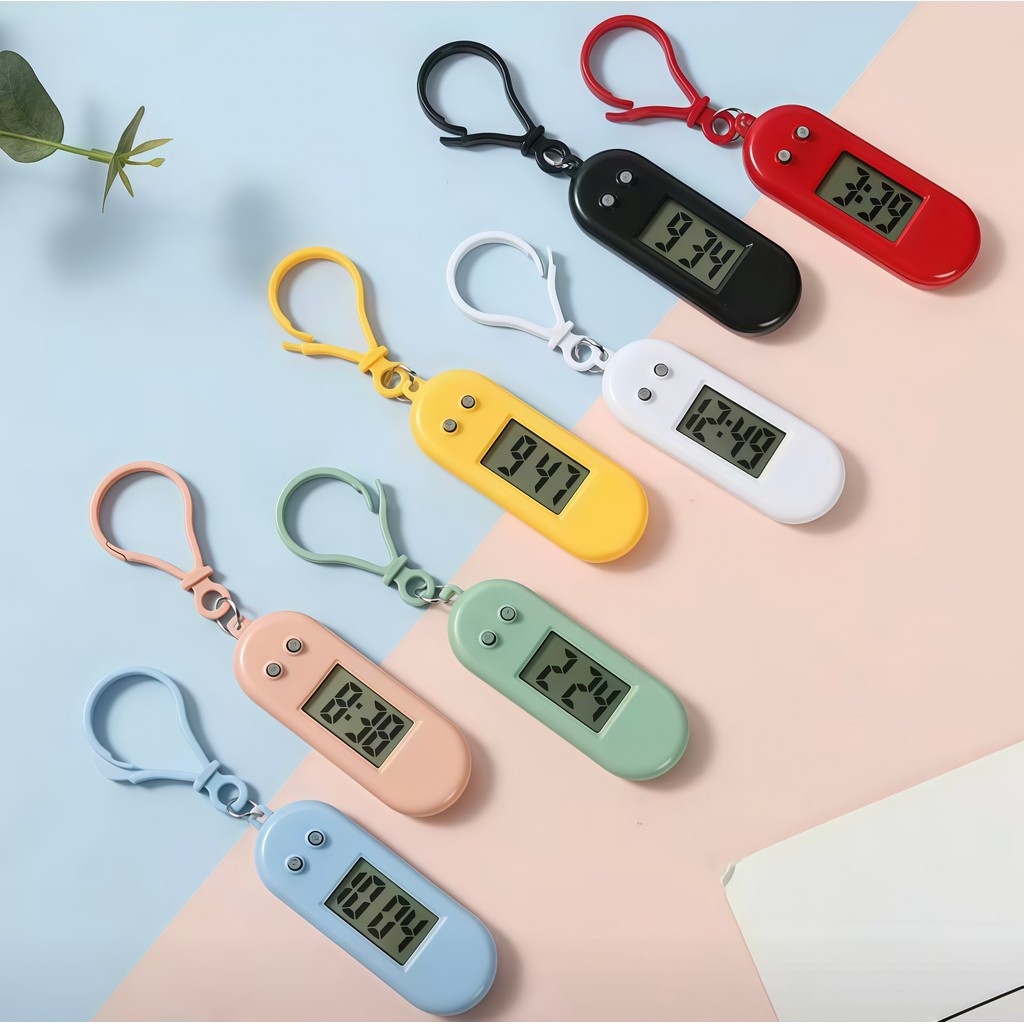 Móc khoá đồng hồ điện tử mini nhỏ gọn tiện lợi,Đồng Hồ Led Điện Tử Mini, Có Móc Treo Balo, Du Lịch - FE123
