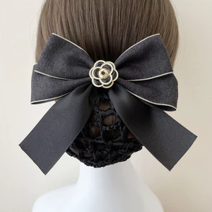 Y tá Chuyên Nghiệp Hairnet Tiếp Viên Hàng Không Camellia Kẹp Tóc Đen Phụ Kiện Tóc Nữ