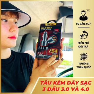 PUGAN Tẩu Sạc Ô Tô 3 Đầu 3.0 & 4.0A Siêu Nhanh 15A Output Strongest Dành Cho Điện Thoại & Thiết Bị USB Phụ Kiện Oto