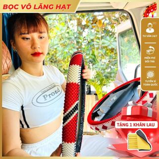 Bọc Vô lăng ô tô hạt cườm Xe Con, Xe Tải đường kính 36cm,49cm Nội Thất