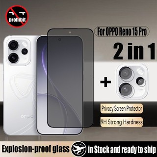 Kính cường lực chống nhìn trộm 2 trong 1 OPPO Reno 15 Pro Bảo vệ màn hình riêng tư cho OPPO Reno 15 15F 14F 14 13 12 11 F 13F 12F 11F 5G Có màng máy ảnh ống kính