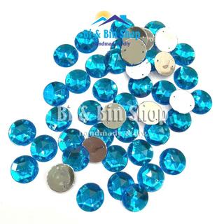 72 Viên Đá Kết Nhựa Tròn 15mm Đính Kết Trang Phục, Làm Phụ Kiện Thời Trang