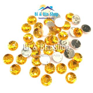 72 Viên Đá Kết Nhựa Tròn 15mm Đính Kết Trang Phục, Làm Phụ Kiện Thời Trang