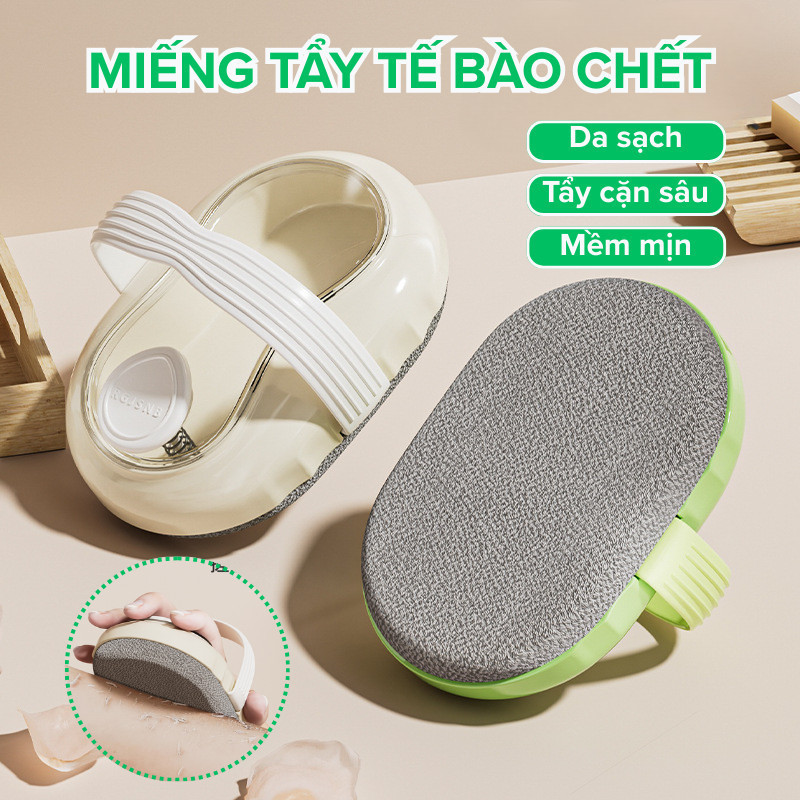 Bông Tắm Tẩy Tế Bào Chết Cầm Tay, Bàn Chải Tắm Massage Nhựa ABS Bền Đẹp Có Ngăn Đựng Sữa Tắm
