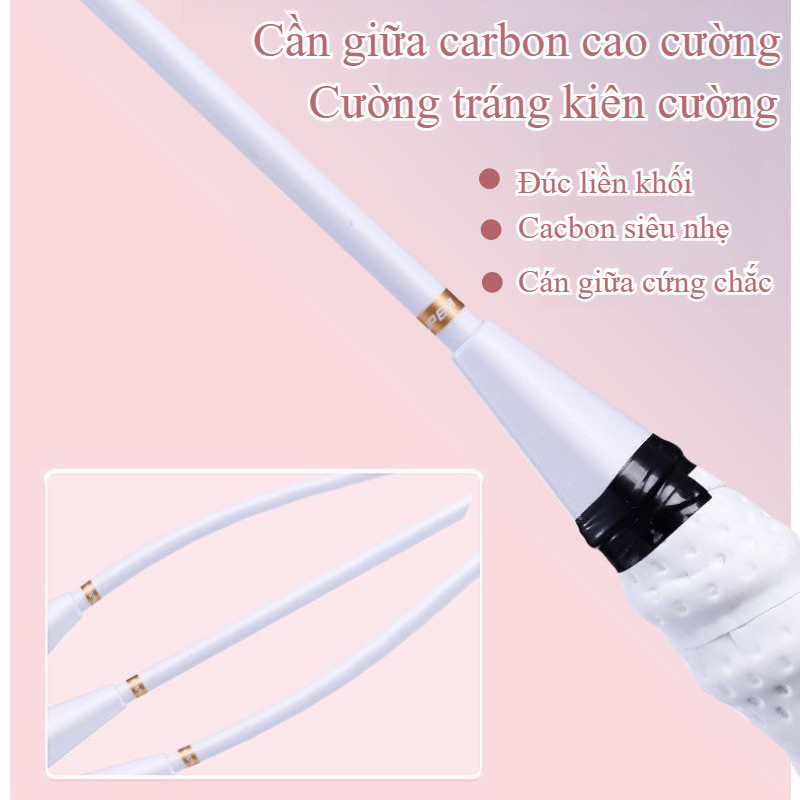 Combo 2 Vợt Cầu Lông Siêu Nhẹ Sợi Carbon - Bền Bỉ, Kèm Túi & 3 Bóng, Lý Tưởng Cho Gia Đình, Giải Trí & Người Mới Tập