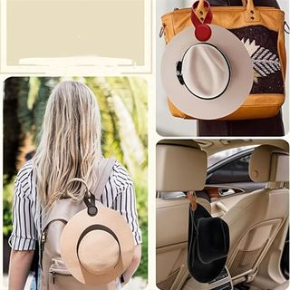 Giá đỡ mũ da MEGOCE, Kẹp mũ từ tính màu trơn di động, Da PU Mũ nam châm mạnh mẽ Kẹp giữ mũ du lịch