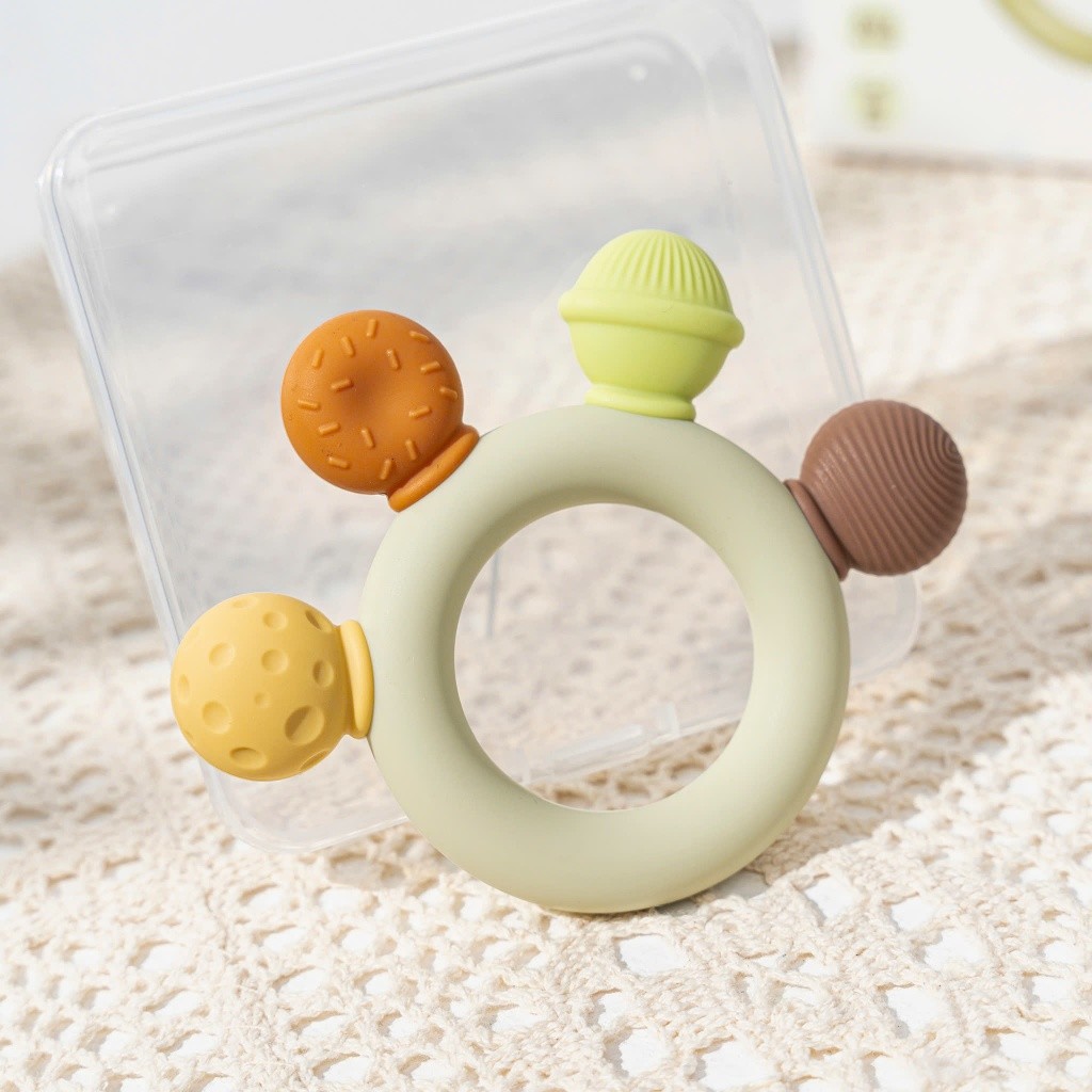 [ĐÃ KIỂM NGHIỆM] [TẶNG HỘP] Đồ Chơi Gặm Nướu Silicon Organic Mềm, An Toàn Cho Bé LiLcare