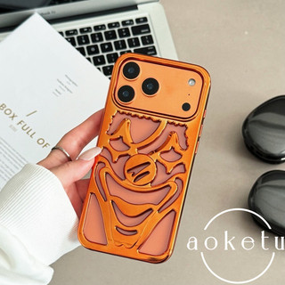 Sáng tạo mạ điện ba chiều rỗng chú hề thích hợp cho vỏ điện thoại Apple 17promax 16 tản nhiệt rỗng 15promax sang trọng 14pro / / 12 / 13promax bìa mềm