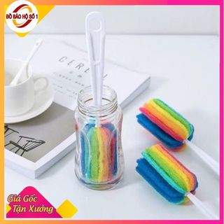 1 Cây cọ rửa ly cốc, bình sữa 7 màu tạo bọt tiện lợi
