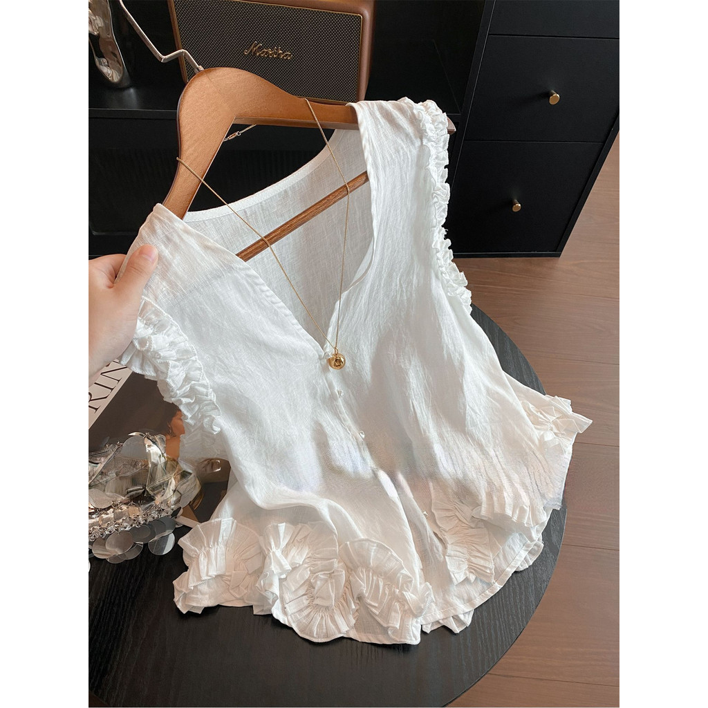 Áo sơ mi và Cardigan nữ vải lanh và len, phong cách thanh lịch, phù hợp mùa hè