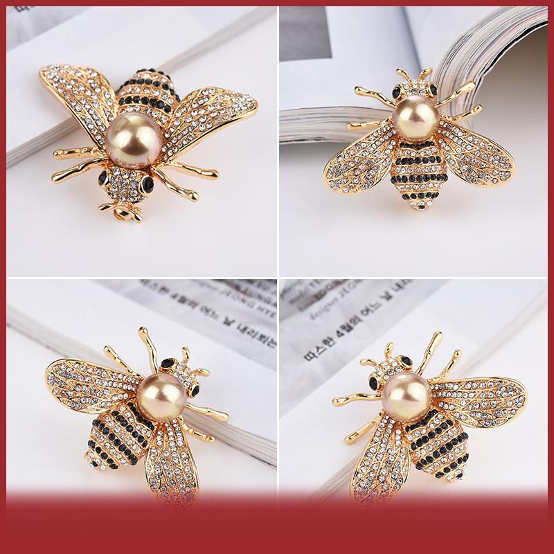 Cod côn trùng loạt Trâm tinh tế ít ong trâm cài pha lê Rhinestone pin đồ trang sức