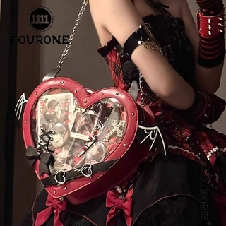 Four ONE Love Little Devil Pain Bag Túi đeo vai một vai y2k Yabi Dark Gothic Triển lãm truyện tranh hai chiều FOUR ONE Love Little Devil Pain Bag Túi đeo vai một vai Y2k Yabi Dark Gothic Truyện tranh hai chiều