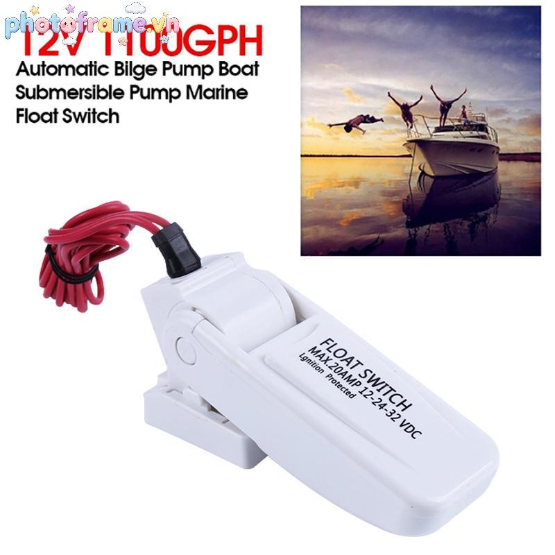 Khung ảnh 12V 1100GPH Máy bơm chân vịt tự động Thuyền bơm chìm Công tắc phao biển U7W6 VN