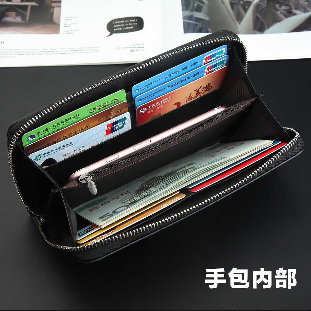 ✅ da thật ✅ Giữ trong tay ví nam cao cấp cầm tay nhỏ gọn dây kéo Trong Kho ❖2025 Mới Ví Nam Dung Tích Lớn Dây Kéo Dài Kinh Doanh Cầm Tay Ly Hợp Túi Da Bò Túi Xách♝