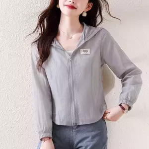 Áo khoác chống nắng có mũ trùm đầu, rộng và nhẹ, dành cho nữ sử dụng ngoài trời