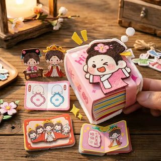 Dress Up Doudou Sổ Tay Đa Phong Cách Ma Thuật Cổ Dễ Thương Trẻ Em DIY Học Sinh Di Động Túi Trang Trí