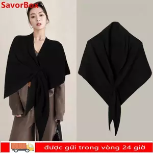 Khăn choàng dệt kim SAVORBOX, Khăn quàng tam giác mềm mại màu trơn, Khăn choàng cổ dày quấn mùa đông ấm áp Khăn choàng Cape