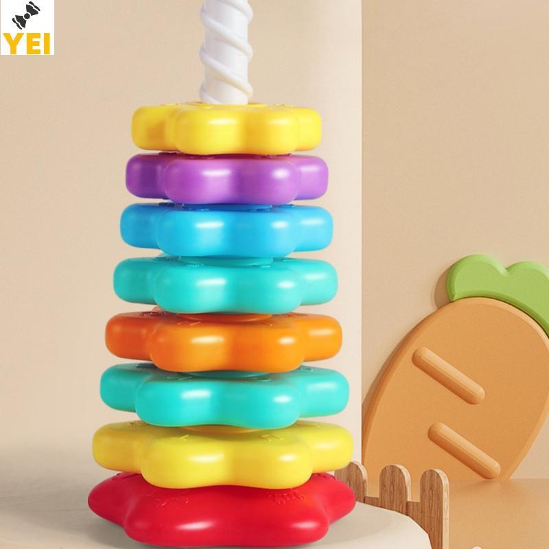< YEI > 1 Bộ Montessori Tháp Cầu Vồng Xoay Bé Staing Đồ Chơi Trẻ Em Phát Triển Kỹ Năng Vận Động Trò Chơi Quay Staing Đồ Chơi Quà Tặng Giáo Dục Mới