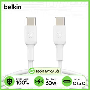 Cáp Sạc Nhanh USB Type C To C Belkin 60W Boost Charge 1M - Dây Bọc Dù Chống Đứt Gãy, Chứng Nhận USB-IF