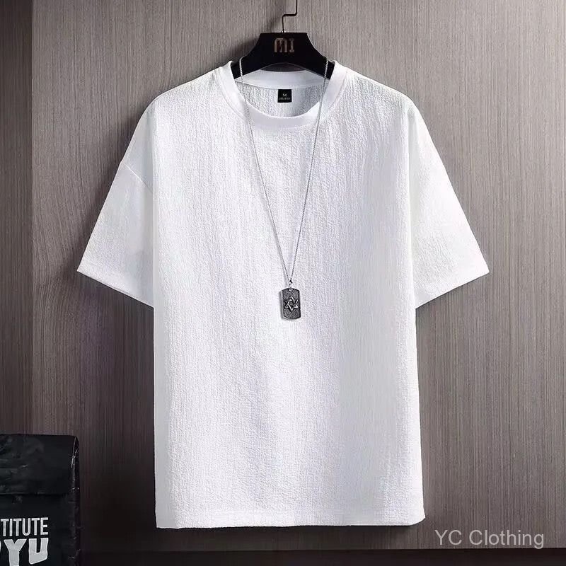 Áo thun ngắn tay lụa phong cách Trung Quốc, mát mẻ và đa năng cho mùa hè