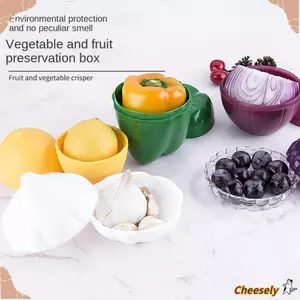 CHEESELY Green Pepper Keeper Fruit Vegetable Crisper Jars Home Food Sealed Storage Box