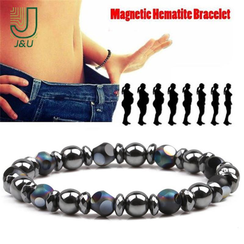 [J & U-T] Vòng tay hạt đá Hematite luân xa, co giãn thoải mái, hỗ trợ giảm căng thẳng
