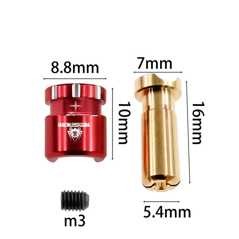 RS Red Spider Flat-Run Leo Núi Pin Banana Connector 90° Phích cắm đầu ra góc cho pin Lipo xe RC Phần DIY