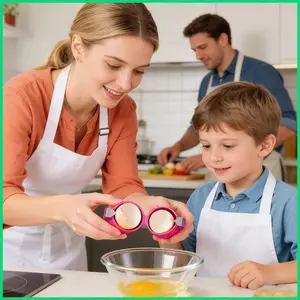 Dụng cụ mở trứng Dụng cụ tách nứt cầm tay Dụng cụ gọt vỏ trứng luộc 3 miếng Dụng cụ gọt vỏ trứng nấu chín cứng tại nhà bếp jiwvn