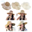 Mũ rơm nữ vành rộng tự nhiên, thiết kế vòm nơ ren ngọc trai giả, phù hợp đi biển mùa hè
