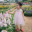 Váy Bé Gái Voan Thêu Hoa 3D Màu Hồng Đào8-18kg, Đầm Công Chúa Cho Bé 1–5 Tuổi Đi Chơi, Dự Tiệc