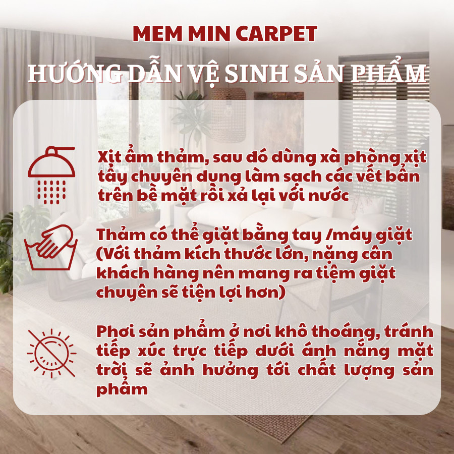 Thảm Dệt Decor, Thảm Trải Sàn Phòng Khách, Thảm Decor Chụp Hình, Thảm Thiết Kế Sang Trọng Hiện Đại - Meminbedding Luxury