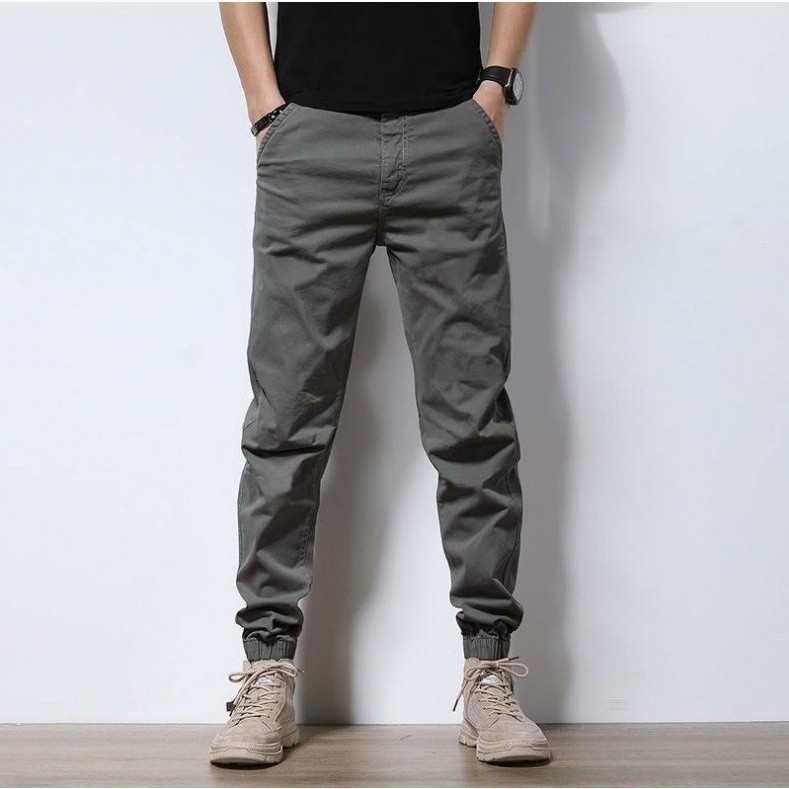 Quần Jogger Kaki - JG1 Cạp Chun Bo Gấu Trẻ Trung, Quần Jogger Kaki Cao Cấp Vải Mềm