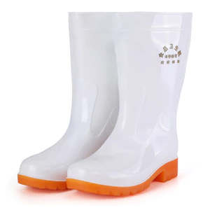 Auste Tread Mưa Giữa Ống Giày Đi Mưa Nam 606 Trắng Giữa Thực Phẩm Vệ Sinh Giày Đi Mưa Bảo Vệ Lao Động Giày Chống Thấm Nước Nhà Sản Xuất Giày Cao Su HKR1