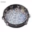 toyuvn YIWENG 10 inch bằng gỗ Radiant Tambourine Handbell Drum với hàng Jingles Shining Đồ chơi nhạc cụ gõ có đầu phản chiếu dành cho người lớn Trẻ em khiêu vũ Tiệc ca hát Hoa văn kính vỡ