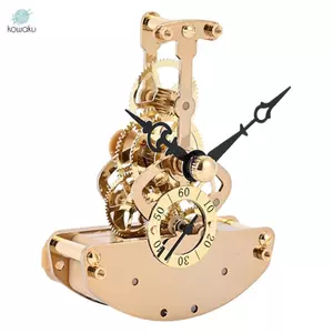 Kohaku Xoay Gear Đồng Hồ Nhôm Mantel Chuyển Động Bền Đẹp Analog Đồng Hồ Bộ Cho Phòng Ngủ Phòng Khách Bàn Trang Trí