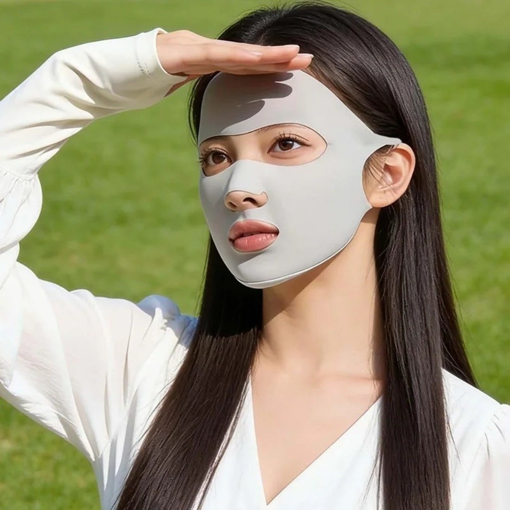 TRACEILLOIAN Chống Nắng, Khăn quàng cổ chống tia cực tím toàn mặt bằng lụa băng, Tấm che nắng chống bụi có thể điều chỉnh thoáng khí mát mùa hè