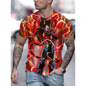 Áo thun cosplay Dragon Ball Z Super Saiyan Goku dành cho nam, phong cách Nhật Bản