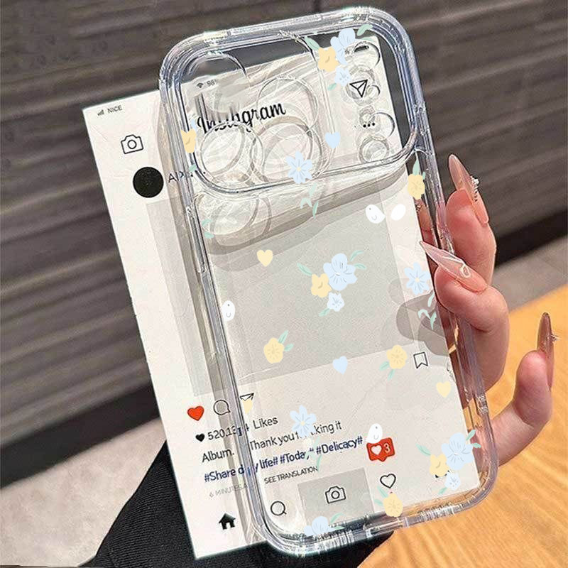 Ốp Điện Thoại Cho IPhone 17 Pro Max 16 15 14 13 12 11 Pro Max 16E Plus 17 Vỏ Điện Thoại Di Động Không Khí Nghệ Thuật Nhỏ Mảnh Hoa Trong Suốt TPU Bảo Vệ Camera Họa Tiết Trong Suốt Mềm Mại