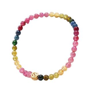 Vòng tay đá tự nhiên tourmaline đào hoa may mắn - Quà tặng bạn gái tươi mới và tinh tế