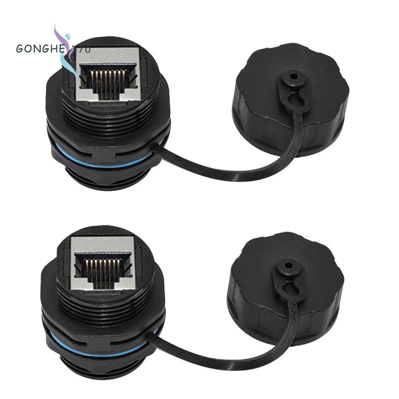 2 Chiếc RJ45 Bảng Điều Khiển Gắn Khớp Nối, IP68 Bảng Điều Khiển Công Nghiệp Được Bảo Vệ Gắn Ethernet LAN Thông Qua Đầu Nối Cho CAT6 / CAT5E / CAT5