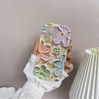Tranh Sơn Dầu Hoa Vỏ Điện Thoại Xiaomi Redmi Note 15 14 13 Pro Plus Note15 Kem Wavy Edge 3D Siêu Mỏng Hàn Quốc Dễ Thương Chống Rơi Cặp Đôi Thiết Kế Mới Vỏ Thời Trang