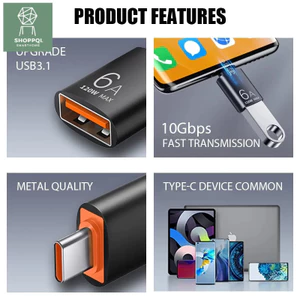 Đầu chuyển OTg Type C sang USB 3.0 vỏ nhôm, truyền dữ liệu tốc độ cao đẹp.