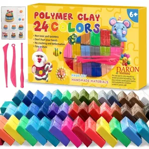 Đồ chơi khối đất sét DARON, với bộ dụng cụ DIY Bông tai Trang sức Đồ chơi đất sét Polymer, Đá hoạt động tiệc bằng nhựa Handmade Bộ khởi động đất sét không độc hại Nghệ sĩ mới bắt đầu