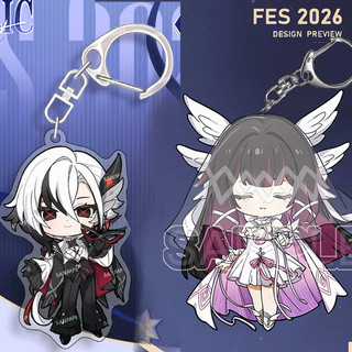 1/6pcs Game Keychain 2026 FES Yuanshen Carnival Kuutar Columbina Arlecchino Skirk Flins Cute Cartoon Anime