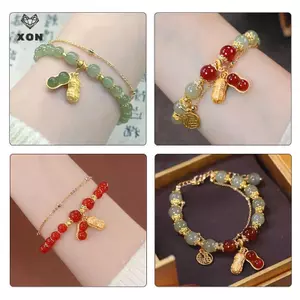 Vòng Tay Hai Lớp Đậu Phộng Cho Nữ - Trang Sức Thời Trang với Bông Tai và Kẹp Tai