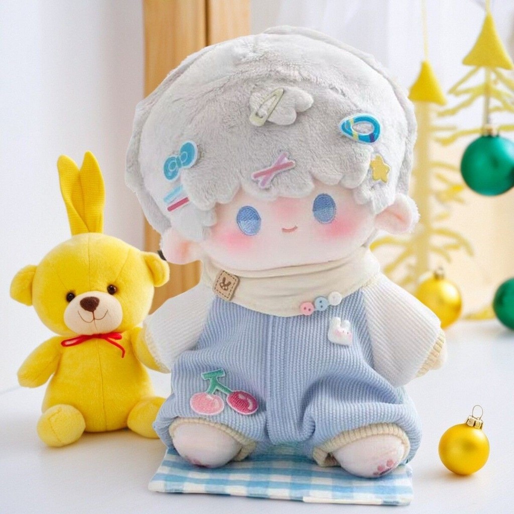 Quần áo búp bê Cotton 10-20cm Quần áo trẻ em Không thuộc tính dáng rộng thoải mái Bộ áo liền quần ngồi Bộ đồ ngủ
