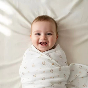 Khăn Tắm Muslin Cotton 2 Lớp Thoáng Khí DouDou An Toàn Cho Bé A47